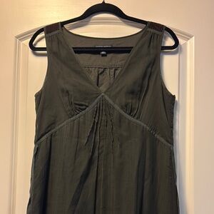 Banana Republic Olive Sleeveless V-Neck Dress